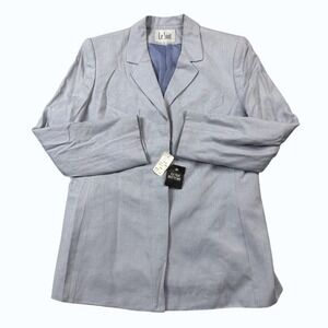 NWT Le Suit Womens Blue Textured Blazer Jacket Size 16 BRAND NEW!